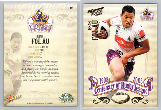 Card #   151 ISRAEL FOLAU NRL Centenary of Rugby League