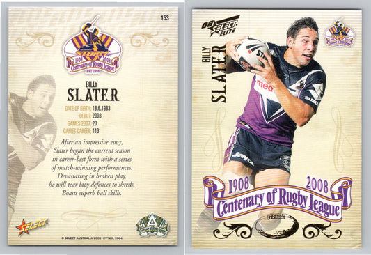 Card #   153 BILLY SLATER NRL Centenary of Rugby League