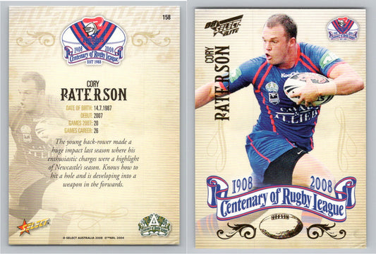 Card #   158 CORY PATERSON NRL Centenary of Rugby League
