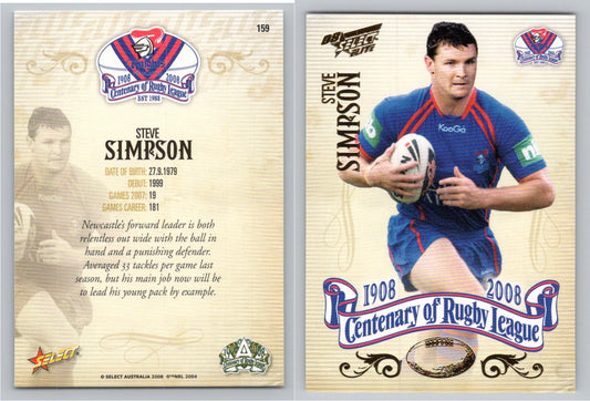 Card #   159 STEVE SIMPSON NRL Centenary of Rugby League