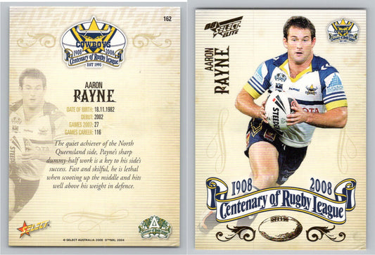 Card #   162 AARON PAYNE NRL Centenary of Rugby League
