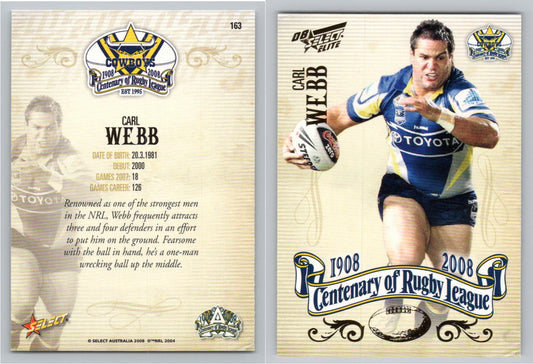 Card #   163 CARL WEBB NRL Centenary of Rugby League