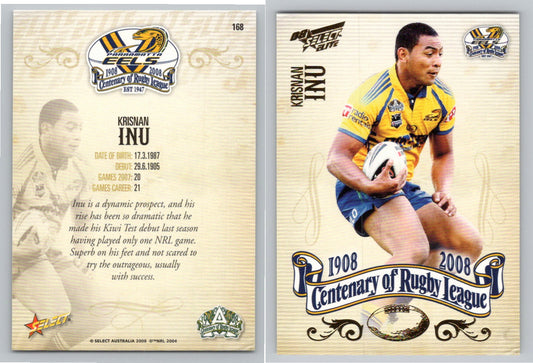 Card #   168 KRISNAN INU NRL Centenary of Rugby League