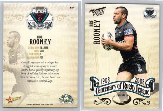Card #   172 LUKE ROONEY NRL Centenary of Rugby League