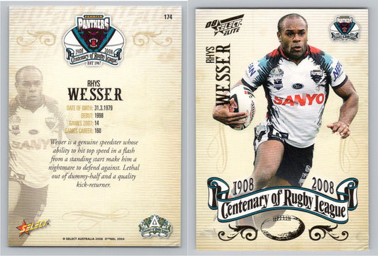 Card #   174 RHYS WESSER NRL Centenary of Rugby League