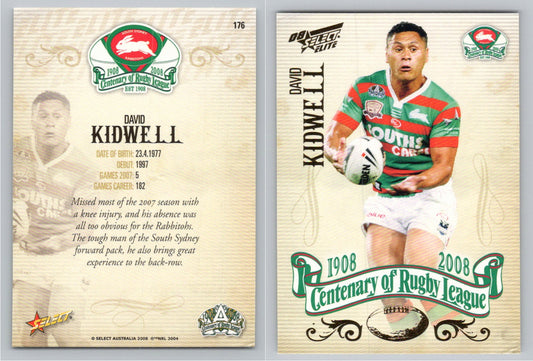 Card #   176 DAVID KIDWELL NRL Centenary of Rugby League