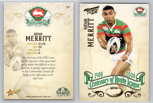 Card #   177 NATHAN MERRITT NRL Centenary of Rugby League