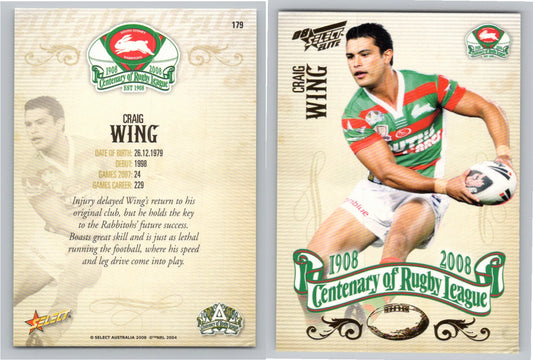 Card #   179 CRAIG WING NRL Centenary of Rugby League