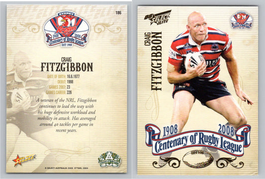 Card #   186 CRAIG FITZGIBBON NRL Centenary of Rugby League