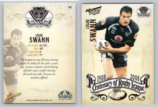Card #   191 LOGAN SWANN NRL Centenary of Rugby League