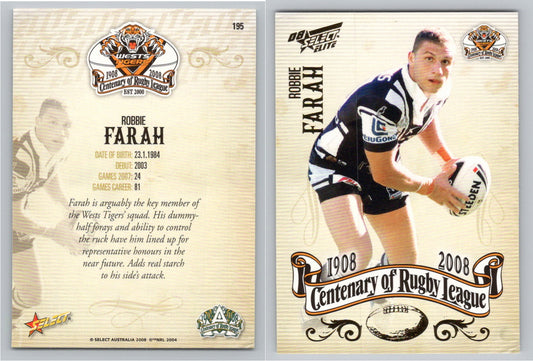 Card #   195 ROBBIE FARAH NRL Centenary of Rugby League