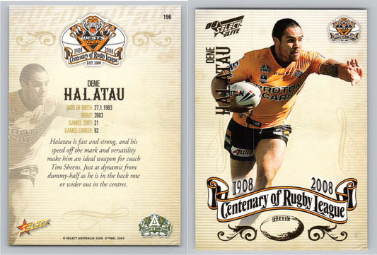 Card #   196 DENE HALATAU NRL Centenary of Rugby League