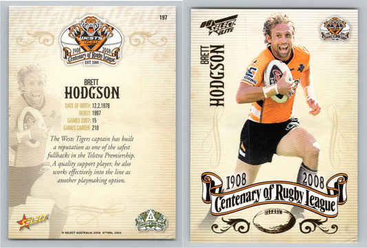 Card #   197 BRETT HODGSON NRL Centenary of Rugby League