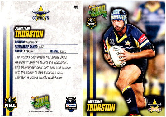 Card #  100 Johnathan Thurston NRL 2010 Champions