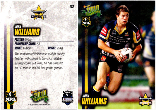 Card #  103 John Williams NRL 2010 Champions