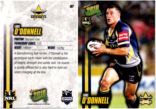 Card #  107 Luke O'Donnell NRL 2010 Champions