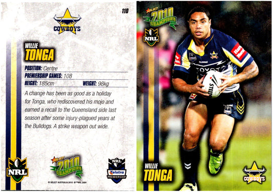 Card #  110 Willie Tonga NRL 2010 Champions