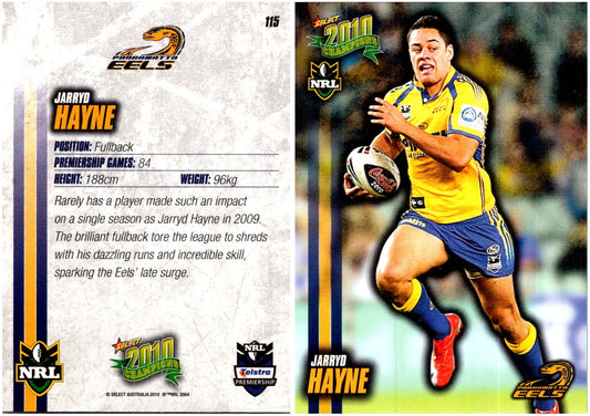 Card #  115 Jarryd Hayne NRL 2010 Champions