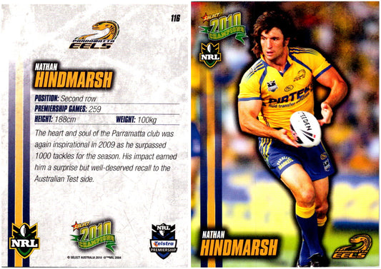 Card #  116 Nathan Hindmarsh NRL 2010 Champions