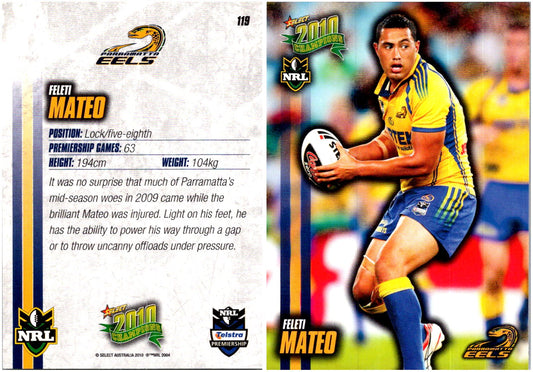 Card #  119 Feleti Mateo NRL 2010 Champions