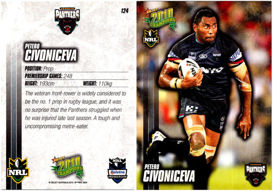 Card #  124 Petero Civoniceva NRL 2010 Champions