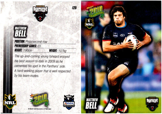 Card #  125 Matthew Bell NRL 2010 Champions