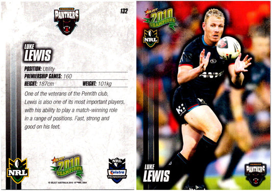 Card #  132 Luke Lewis NRL 2010 Champions