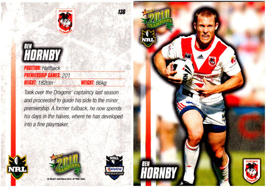 Card #  136 Ben Hornby NRL 2010 Champions
