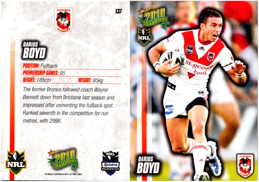 Card #  137 Darius Boyd NRL 2010 Champions