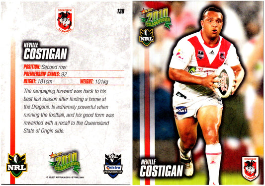 Card #  138 Neville Costigan NRL 2010 Champions