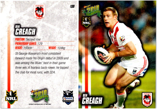 Card #  139 Ben Creagh NRL 2010 Champions