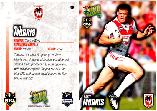Card #  140 Brett Morris NRL 2010 Champions