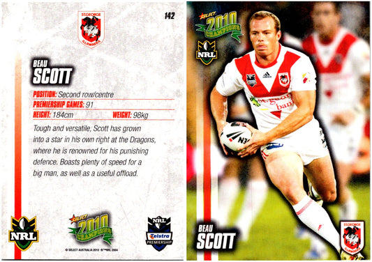 Card #  142 Beau Scott NRL 2010 Champions