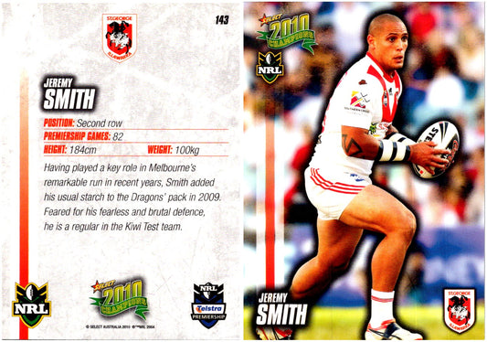 Card #  143 Jeremy Smith NRL 2010 Champions
