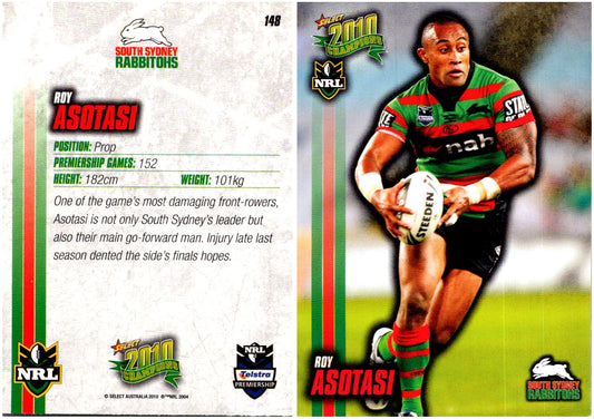 Card #  148 Roy Asotasi NRL 2010 Champions