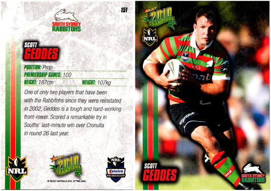 Card #  151 Scott Geddes NRL 2010 Champions