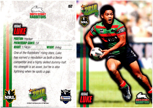Card #  152 Issac Luke NRL 2010 Champions