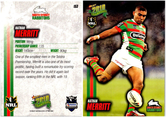 Card #  153 Nathan Merritt NRL 2010 Champions