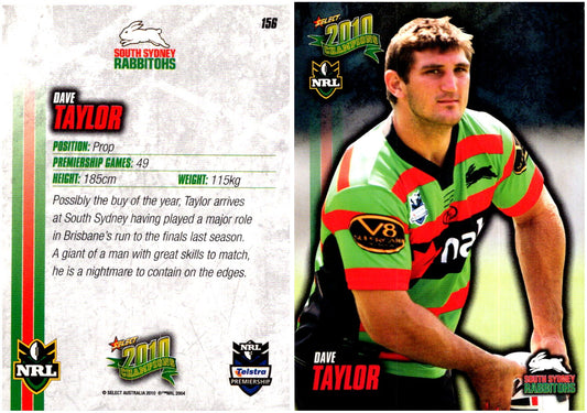 Card #  156 Dave Taylor NRL 2010 Champions