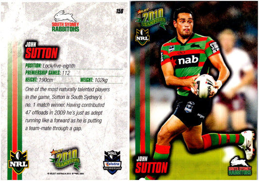 Card #  158 John Sutton NRL 2010 Champions