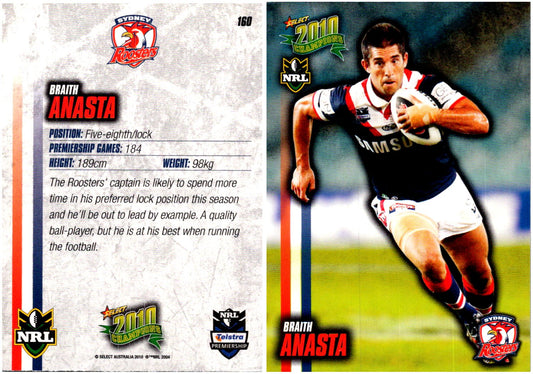 Card #  160 Braith Anasta NRL 2010 Champions