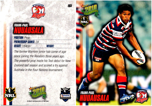 Card #  165 Frank-Paul Nuuausala NRL 2010 Champions