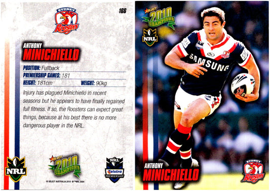 Card #  166 Anthony Minichiello NRL 2010 Champions