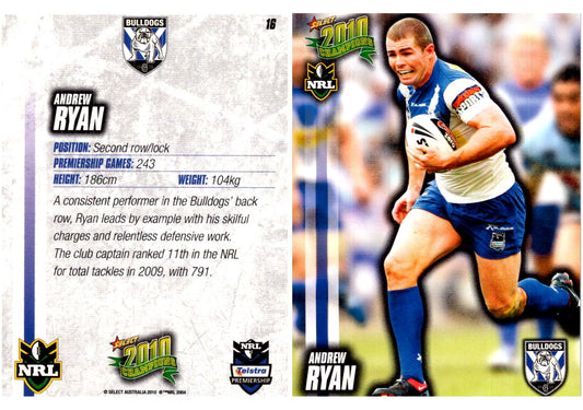 Card #  016 Andrew Ryan NRL 2010 Champions