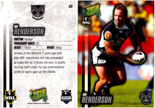 Card #  173 Ian Henderson NRL 2010 Champions