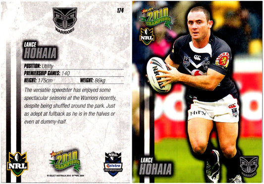Card #  174 Lance Hohaia NRL 2010 Champions