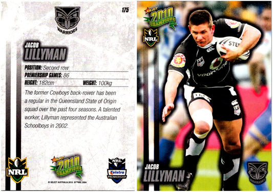 Card #  175 Jacob Lillyman NRL 2010 Champions