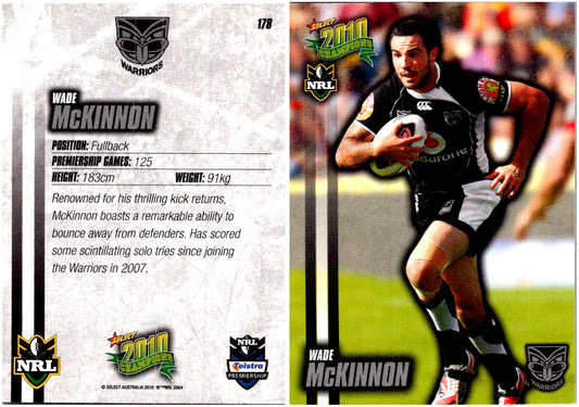 Card #  178 Wade McKinnon NRL 2010 Champions