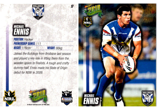 Card #  017 Michael Ennis NRL 2010 Champions