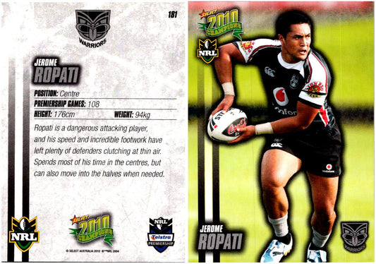 Card #  181 Jerome Ropati NRL 2010 Champions